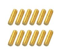 sourcing map 12Pack M6x20mm Fully Threaded Rod, Brass Right Hand All Thread Screw Studs for Furniture Assembly Fastening, 1mm Pitch