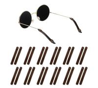 sourcing map 12pair Silicone Eyeglass Temple Tips Sleeve Retainer Anti-Slip Eyewear Retainers Elastic Comfort Glasses Ear Grips for Daily Wear Glasses Sunglasses Reading Eyeglasses, Brown
