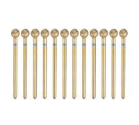sourcing map 12pcs 120-140 Grits Diamond Grinding Bit 5mm Ball Head 2.35mm Shank 5mm Length Titanium Plated Stone Sanding Drill Bits Rotary Tool for Nails Grinding Polishing