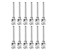 sourcing map 12pcs 13Gauge Stainless Steel Dispensing Needles, 1" All Metal Glue Needle Tube Blunt Tips Luer Lock for Thick Liquids, Ink, Glue, Lab Use