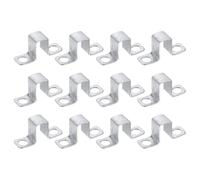 sourcing map 12Pcs 13x25 mm U Shaped Connector Bracket, Square Tube Strap Clamp Galvanized Steel Pipe Clamp Wood Deck Fence Post Tie for Water Pipes Stairs Railing Installation, Silver
