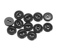 sourcing map 12pcs 14L Black Round Sewing Buttons 9mm 11/32" Resin 2-Hole Fish Eye Craft DIY Replacement Button for Craft Pants Dress Skirt Clothing Fastener Buttons