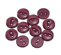 sourcing map 12pcs 14L Dark Red Round Sewing Buttons 9mm 11/32" Resin 2-Hole Fish Eye Craft Replacement Button for Craft Decoration Pants Dress Skirt Clothing Fastener Buttons
