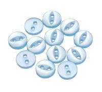 sourcing map 12pcs 14L Light Blue Round Sewing Buttons 9mm 11/32" Resin 2-Hole Fish Eye Craft Replacement Button for Craft Decoration Pants Dress Skirt Clothing Fastener Buttons