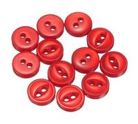sourcing map 12pcs 14L Red Round Sewing Buttons 9mm 11/32" Resin 2-Hole Fish Eye Craft DIY Replacement Button for Craft Pants Dress Skirt Clothing Fastener Buttons