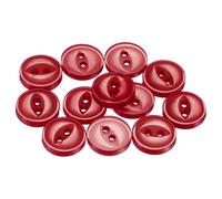 sourcing map 12pcs 16L Dark Red Round Sewing Buttons 10mm 3/8" Resin 2-Hole Fish Eye Craft DIY Replacement Button for Craft Pants Dress Skirt Clothing Fastener Buttons