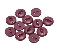 sourcing map 12pcs 16L Dark Red Round Sewing Buttons 10mm 3/8" Resin 2-Hole Fish Eye Craft Replacement Button for Craft Decoration Pants Dress Skirt Clothing Fastener Buttons