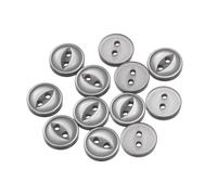 sourcing map 12pcs 16L Light Gray Round Sewing Buttons 10mm 3/8" Resin 2-Hole Fish Eye Craft DIY Replacement Button for Craft Pants Dress Skirt Clothing Fastener Buttons