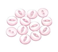 sourcing map 12pcs 16L Pink Round Sewing Buttons 10mm 3/8" Resin 2-Hole Fish Eye Craft Replacement Button for Craft Decoration Pants Dress Skirt Clothing Fastener Buttons
