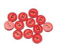 sourcing map 12pcs 16L Red Round Sewing Buttons 10mm 3/8" Resin 2-Hole Fish Eye Craft DIY Replacement Button for Craft Pants Dress Skirt Clothing Fastener Buttons