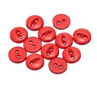 sourcing map 12pcs 16L Red Round Sewing Buttons 10mm 3/8" Resin 2-Hole Fish Eye Craft Replacement Button for Craft Decoration Pants Dress Skirt Clothing Fastener Buttons