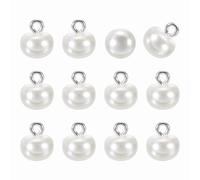 sourcing map 12pcs 16L Round Faux Pearl Buttons 10mm 3/8" Half Ball Dome Metal Shank Sewing Buttons Replacement DIY Small Button for Clothing Bridal Wedding Dress DIY Crafts, Beige