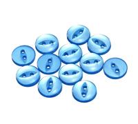 sourcing map 12pcs 16L Sapphire Blue Round Sewing Buttons 10mm 3/8" Resin 2-Hole Fish Eye Craft Replacement Button for Craft Decoration Pants Dress Skirt Clothing Fastener Buttons