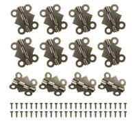 sourcing map 12Pcs 180 Degree Small Hinges for Wooden Box, 1" Long Folding Butt Hinges Cabinet Hinges with Screws for Cabinet Doors Wooden Box Drawer (Bronze)