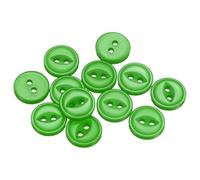 sourcing map 12pcs 18L Green Round Sewing Buttons 11.5mm 15/32" Resin 2-Hole Fish Eye Craft DIY Replacement Button for Craft Pants Dress Skirt Clothing Fastener Buttons
