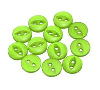 sourcing map 12pcs 18L Green Round Sewing Buttons 11.5mm 15/32" Resin 2-Hole Fish Eye Craft Replacement Button for Craft Decoration Pants Dress Skirt Clothing Fastener Buttons