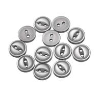 sourcing map 12pcs 18L Light Gray Round Sewing Buttons 11.5mm 15/32" Resin 2-Hole Fish Eye Craft DIY Replacement Button for Craft Pants Dress Skirt Clothing Fastener Buttons