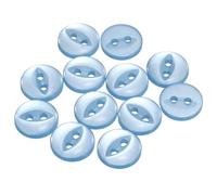 sourcing map 12pcs 18L Sky Blue Round Sewing Buttons 11.5mm 15/32" Resin 2-Hole Fish Eye Craft Replacement Button for Craft Decoration Pants Dress Skirt Clothing Fastener Buttons