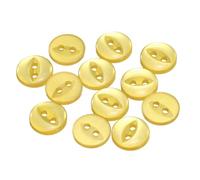 sourcing map 12pcs 18L Yellow Round Sewing Buttons 11.5mm 15/32" Resin 2-Hole Fish Eye Craft Replacement Button for Craft Decoration Pants Dress Skirt Clothing Fastener Buttons