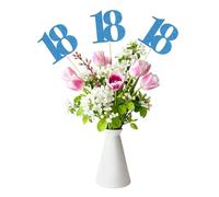 sourcing map 12Pcs 18th Birthday Centerpiece Sticks, Glitter Cupcake Picks Glitter Cupcake Toppers Number Cake Toppers for Birthday Party Anniversary Decoration, Blue