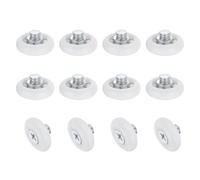 sourcing map 12Pcs 19mm Drawer Rollers, Plastic Positioning Pulleys Curved Surface Small Drawer Pulley Bearing Replacement Wheel for Furniture Parts Cabinet Cupboard Slides(M6x3mm Thread)