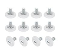 sourcing map 12Pcs 19mm Drawer Rollers, Plastic Positioning Pulleys Curved Surface Small Drawer Pulley Bearing Replacement Wheel for Furniture Parts Cabinet Cupboard Slides(M6x8.5mm Thread)