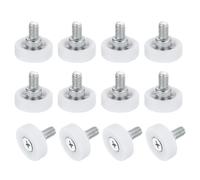 sourcing map 12Pcs 22mm Drawer Rollers, Plastic Positioning Pulleys Flat Surface Small Drawer Pulley Bearing Replacement Wheel for Furniture Part Cabinet Cupboard Slides(M6x9mm Thread)