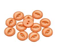 sourcing map 12pcs 24L Orange Round Sewing Buttons 15mm 5/8" Resin 2-Hole Fish Eye Craft DIY Replacement Button for Craft Pants Dress Skirt Clothing Fastener Buttons