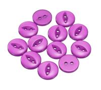 sourcing map 12pcs 24L Purple Round Sewing Buttons 15mm 5/8" Resin 2-Hole Fish Eye Craft Replacement Button for Craft Decoration Pants Dress Skirt Clothing Fastener Buttons