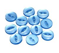 sourcing map 12pcs 24L Sapphire Blue Round Sewing Buttons 15mm 5/8" Resin 2-Hole Fish Eye Craft Replacement Button for Craft Decoration Pants Dress Skirt Clothing Fastener Buttons