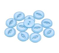 sourcing map 12pcs 24L Sky Blue Round Sewing Buttons 15mm 5/8" Resin 2-Hole Fish Eye Craft DIY Replacement Button for Craft Pants Dress Skirt Clothing Fastener Buttons