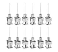 sourcing map 12pcs 27Gauge Stainless Steel Dispensing Needles, 1/2" All Metal Glue Needle Tube Blunt Tips Luer Lock for Thick Liquids, Ink, Glue, Lab Use