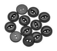sourcing map 12pcs 28L Black Round Sewing Buttons 18mm 11/16" Resin 2-Hole Fish Eye Craft DIY Replacement Button for Craft Pants Dress Skirt Clothing Fastener Buttons
