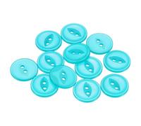 sourcing map 12pcs 28L Lake Blue Round Sewing Buttons 18mm 11/16" Resin 2-Hole Fish Eye Craft DIY Replacement Button for Craft Pants Dress Skirt Clothing Fastener Buttons