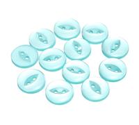 sourcing map 12pcs 28L Lake Blue Round Sewing Buttons 18mm 11/16" Resin 2-Hole Fish Eye Craft Replacement Button for Craft Decoration Pants Dress Skirt Clothing Fastener Buttons