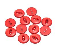 sourcing map 12pcs 28L Red Round Sewing Buttons 18mm 11/16" Resin 2-Hole Fish Eye Craft Replacement Button for Craft Decoration Pants Dress Skirt Clothing Fastener Buttons