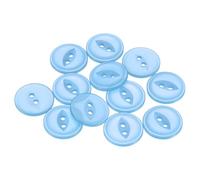 sourcing map 12pcs 28L Sky Blue Round Sewing Buttons 18mm 11/16" Resin 2-Hole Fish Eye Craft DIY Replacement Button for Craft Pants Dress Skirt Clothing Fastener Buttons