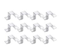 sourcing map 12Pcs 28x30 mm U Shaped Connector Bracket, Square Tube Strap Clamp Galvanized Steel Pipe Clamp Wood Deck Fence Post Tie for Water Pipes Stairs Railing Installation, Silver
