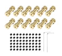 sourcing map 12pcs 2mm to 2mm Brass Shaft Coupling Joint Connector with Screws and Hex Wrench Flexible Motor Shaft Coupler for Car Wheels Tires Shaft Motor