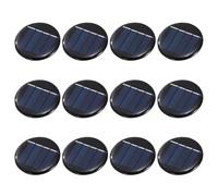 sourcing map 12Pcs 2V 0.08W 40mA Round Solar Panels, Small Solar Photovoltaic Power Cells Charge DIY Electric Toy Materials Kits