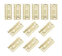 sourcing map 12Pcs 2x1 Inch Door Hinges Non-Mortise No Noise Bifold Door Hinges Electrophoresis for Cabinet Furniture Window Wardrobe, Gold