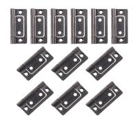sourcing map 12Pcs 2x1 Inch Door Hinges Non-Mortise No Noise Bifold Door Hinges Plating for Cabinet Furniture Window Wardrobe, Red Bronze