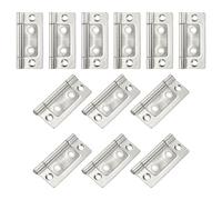 sourcing map 12Pcs 2x1 Inch Door Hinges Non-Mortise No Noise Bifold Door Hinges Plating for Cabinet Furniture Window Wardrobe, Pure White