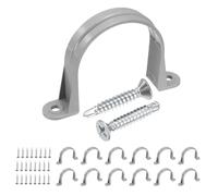 sourcing map 12pcs 3 Inch PVC Pipe Straps Plastic Conduit Clamps 2 Holes U Shaped Strap Clamp with 410 Stainless Steel Screw for Pipe Tube Cable Fixing