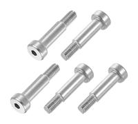 sourcing map 12Pcs 304 Stainless Steel Shoulder Bolt 6mm Shoulder Dia 16mm Shoulder Length M5 Thread Hex Socket Shoulder Bolts for Textile Hydraulic Injection Molding Machinery Industries
