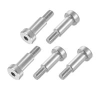 sourcing map 12Pcs 304 Stainless Steel Shoulder Bolt 8mm Shoulder Dia 16mm Shoulder Length M6 Thread Hex Socket Shoulder Bolts for Textile Hydraulic Injection Molding Machinery Industries