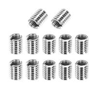 sourcing map 12Pcs 316 Stainless Steel Thread Reducing Nuts, M8x1.25 Male to M6x1 Female 10mm Long Metric Repairing Insert Nut Screw Threaded Adapters Sleeve Reducer Conversion Fastener