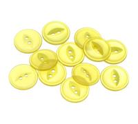 sourcing map 12pcs 32L Yellow Round Sewing Buttons 20mm 4/5" Resin 2-Hole Fish Eye Craft DIY Replacement Button for Craft Pants Dress Skirt Clothing Fastener Buttons