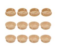 sourcing map 12Pcs 35mm/1.38" Circular Soffit Air Vents, Plastic Soffit Vent Cover, Round Mesh Hole Louver for Bathroom Kitchen Cabinet Wardrobe, Orange