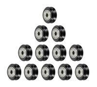 sourcing map 12pcs 3D Printer Wheels V Slot POM Pulley Wheels Solid High-Speed Gantry Wheel with 625zz Plastic Pulley Linear Bearing for 3D Printer, CNC Machine, Black-5mm